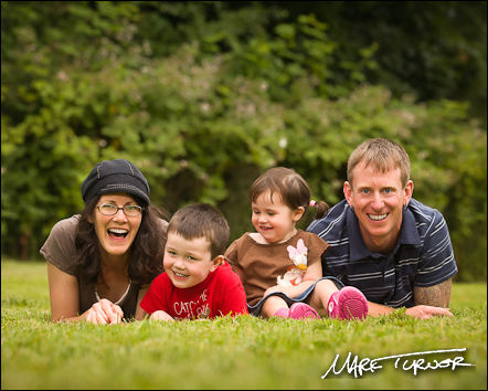 Rowe family portrait: James, Andrea, Skyler (4), Samiah (2). Bellingham, WA. © 2011 Mark Turner Family Portrait: The Early Years