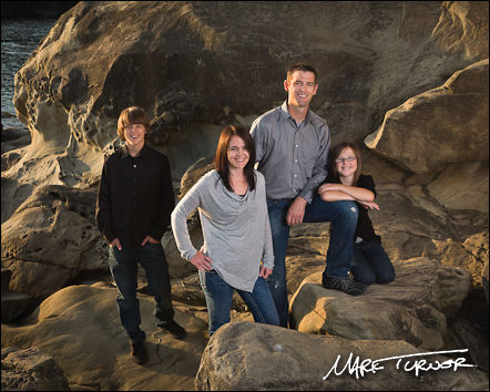 McDaneld family portrait. Larrabee State Park, Bellingham, WA. © 2011 Mark Turner Family Portrait: Pre-teen Years