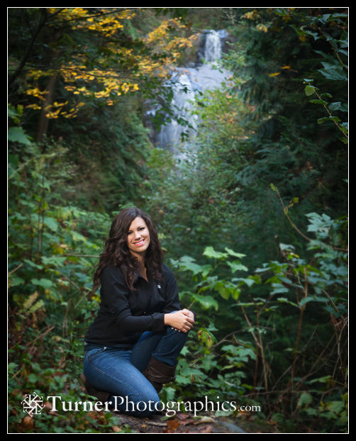 Portrait by the waterfall along North Shore trail